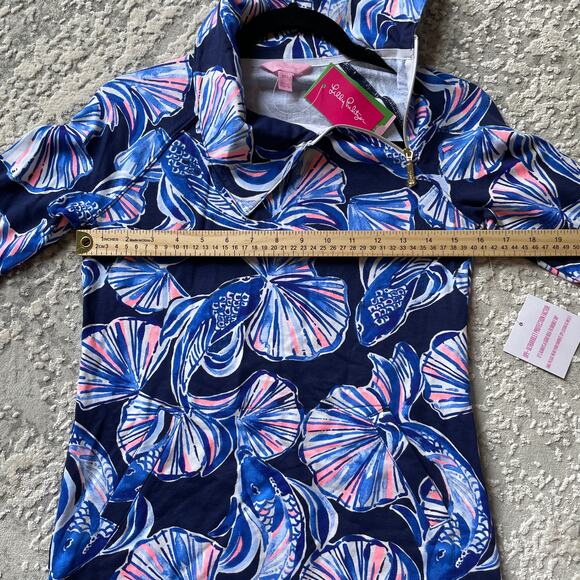 LILLY PULITZER Bright Navy In Reel Life Booker Popover Size XXS - Picture 14 of 14